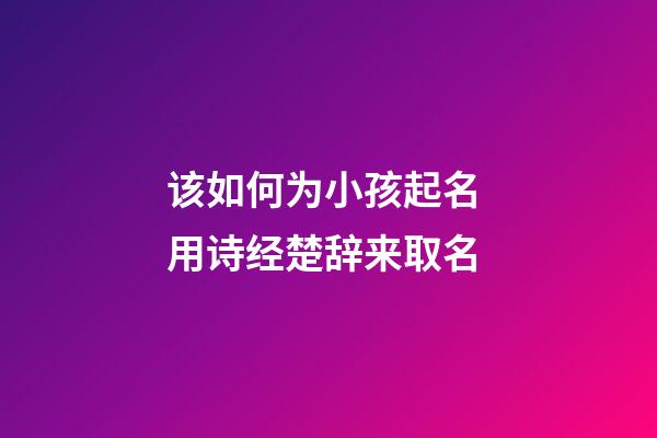 该如何为小孩起名 用诗经楚辞来取名